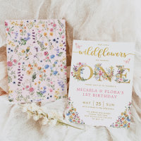 Wildflower Twin Girls Sister Joint 1st Birthday