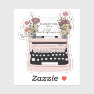 Wildflower Typewriter Sticker