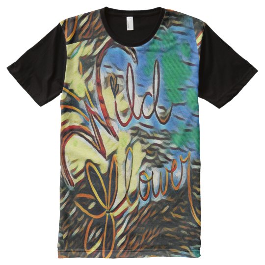 "Wildflower" Typography Art All Over Print T Shirt
