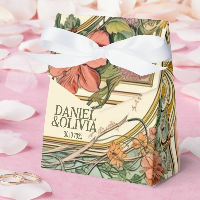 Wildflower Victorian Ornate Border Wedding Favor Box (Wedding)