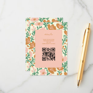 Wildflower Vines Pink Green Custom WEDDING Enclosure Card