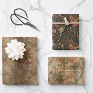 wildflower vintage, old fasion gift paper floral