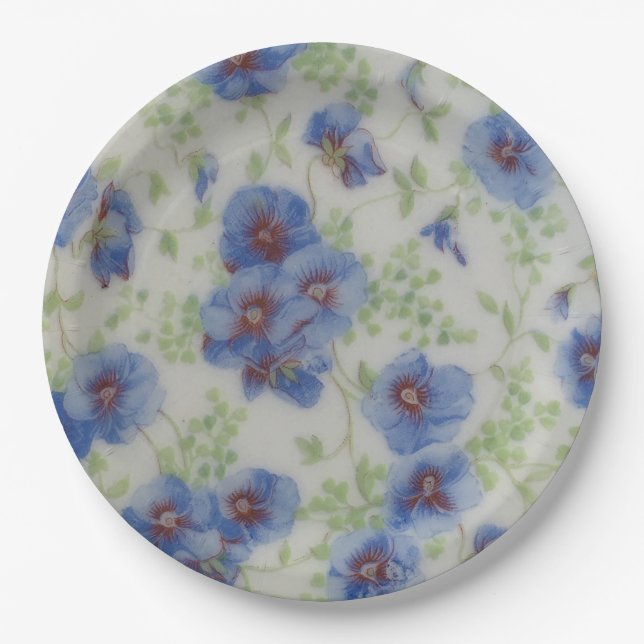 Wildflower Violets Paper Plate (Front)
