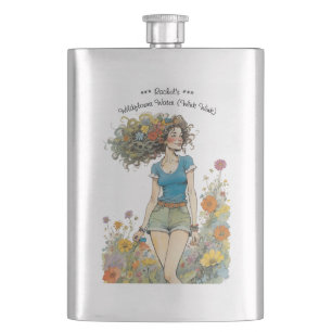 Wildflower Water Customizable Name Hip Flask