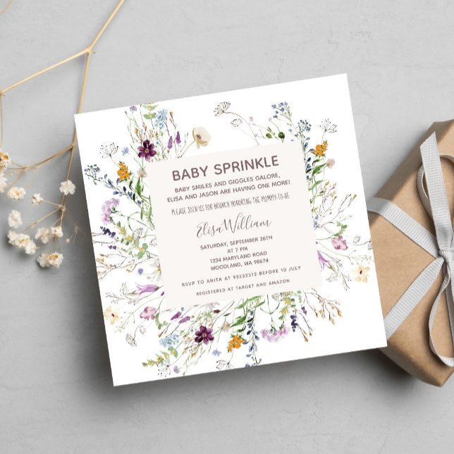 Wildflower Watercolor Baby Sprinkle  Invitation (Creator Uploaded)