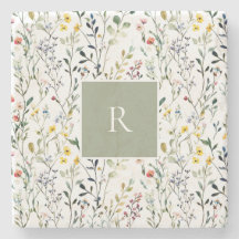 Wildflower Watercolor Botanical Monogram 