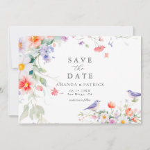 Wildflower Watercolor Botanical Spring Wedding 