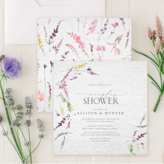 Wildflower Watercolor Floral Couples Shower Invitation (Creator Uploaded)