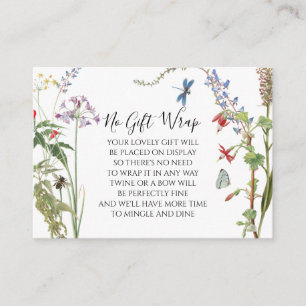 Wildflower Watercolor Floral n Bee Display Shower  Enclosure Card