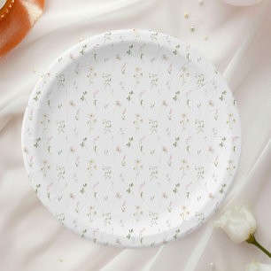 Wildflower Watercolor Floral Spring Summer Paper Plate