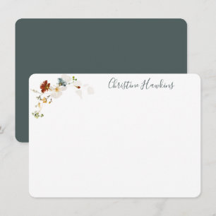 Wildflower Watercolor Pretty Floral Personalized N Card