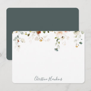 Wildflower Watercolor Pretty Floral Personalized N Card