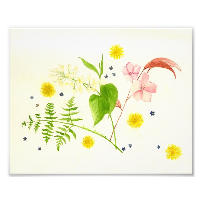 wildflower watercolor  print (Front)