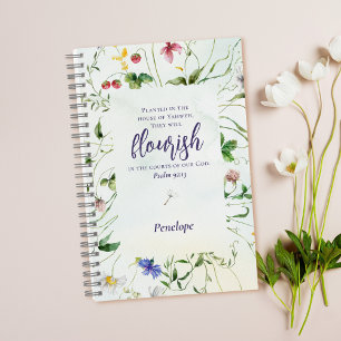 Wildflower Watercolor Scripture Personalized Notebook