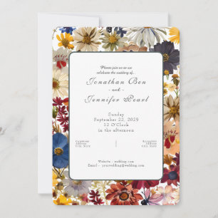 Wildflower Watercolor Wedding Invitation