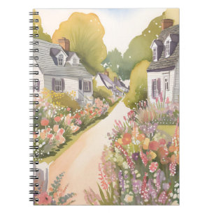 Wildflower Way   Coastal Beach Town Watercolor Notebook