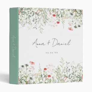 Wildflower Wedding 3 Ring Binder