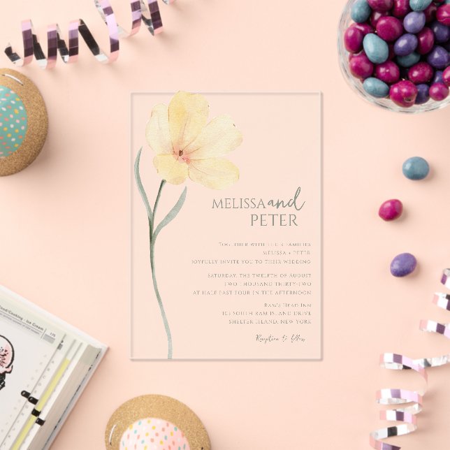  Wildflower Wedding  Acrylic Invitations (Insitu (Celebration))