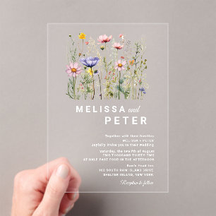  Wildflower Wedding  Acrylic Invitations