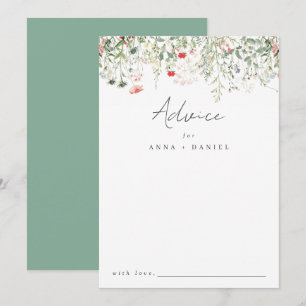 Wildflower Wedding Advice Card