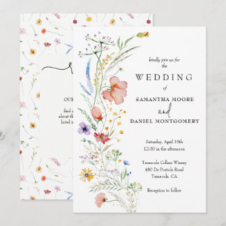 Wildflower Wedding All In One QR Code Invitation