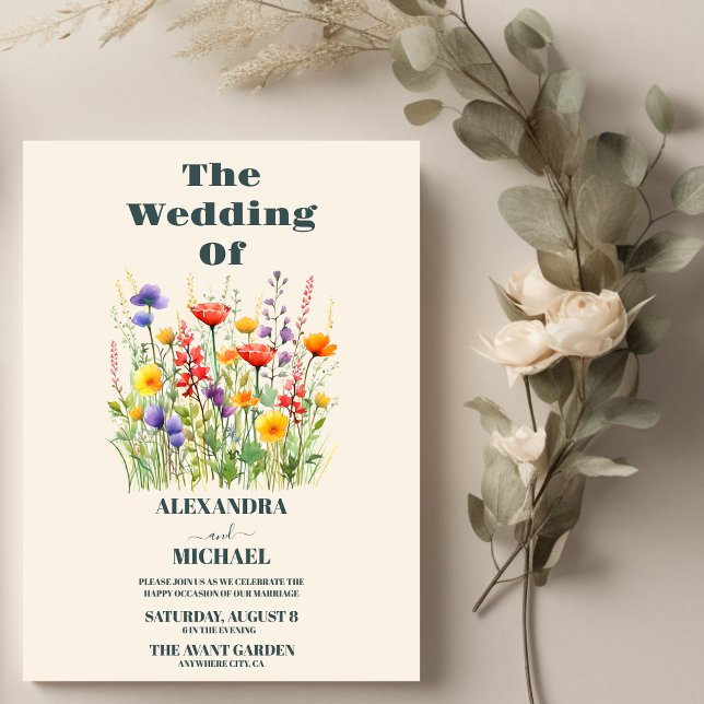 Wildflower Wedding Boho Country Floral Invitation (Creator Uploaded)