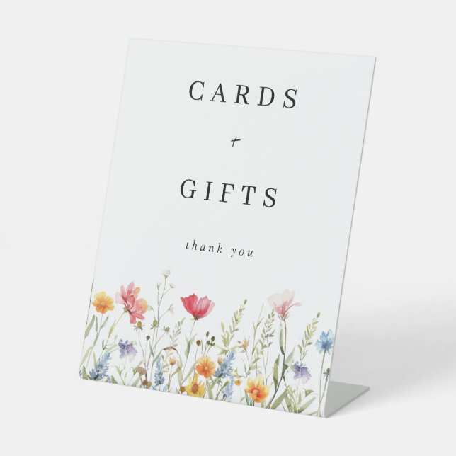 Wildflower Wedding Cards and Gifts Pedestal Sign (Front)