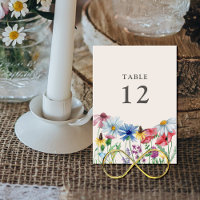 Wildflower Wedding Country Flower Table Number