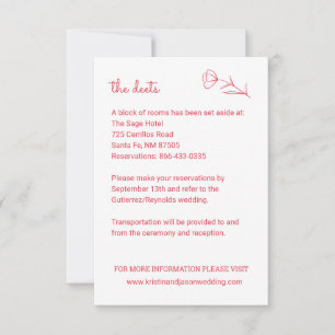 Wildflower Wedding Details Card with QR Code