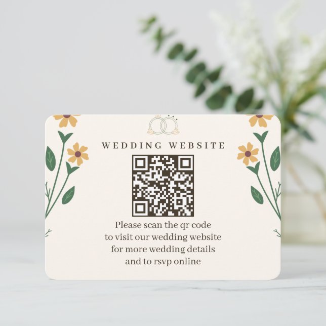 Wildflower Wedding Enclosure Card  (Standing Front)