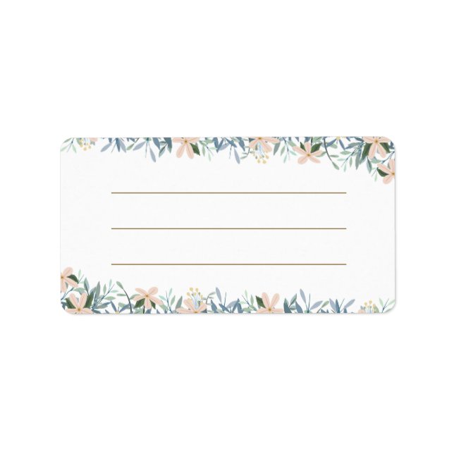 Wildflower Wedding Envelope Address Label (Front)