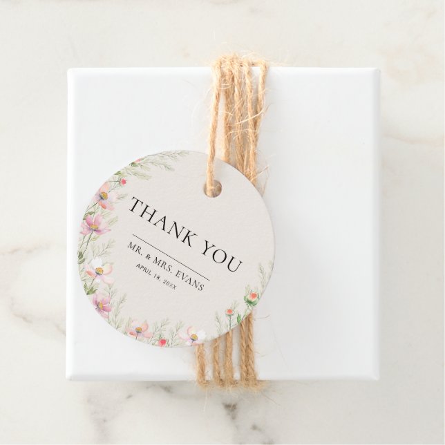 Wildflower Wedding Favour Tags. Tags (In Situ)