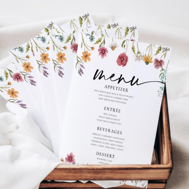 Wildflower Wedding Flat Menu (Creator Uploaded)