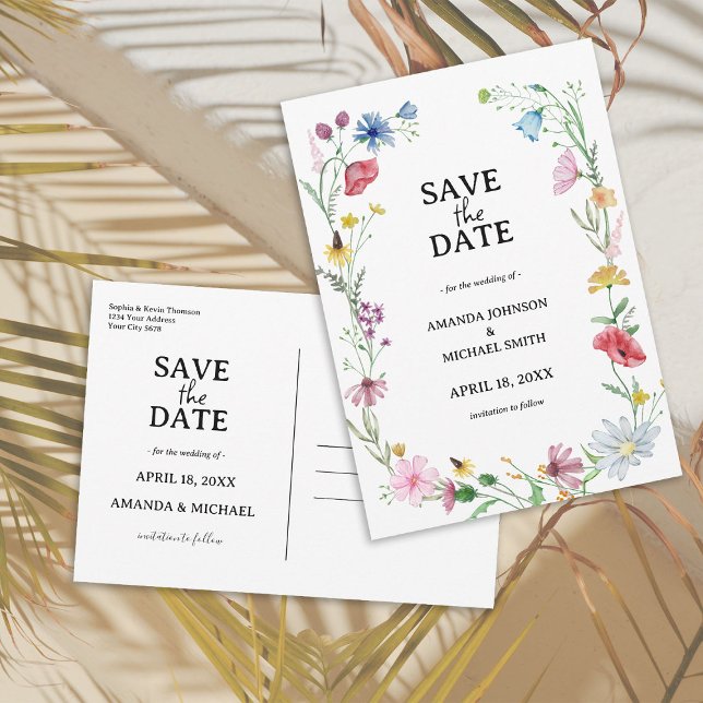 Wildflower Wedding Floral  Save The Date (Creator Uploaded)