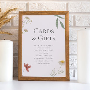Wildflower Wedding Gifts and Cards Sign