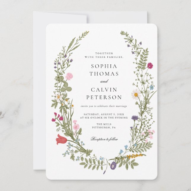 Wildflower Wedding Invitation (Front)