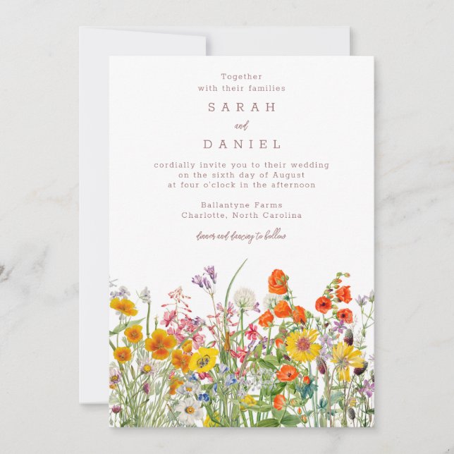 Wildflower Wedding Invitation (Front)