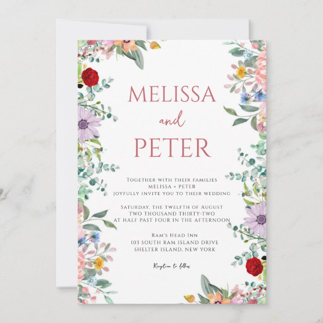 Wildflower Wedding Invitation (Front)