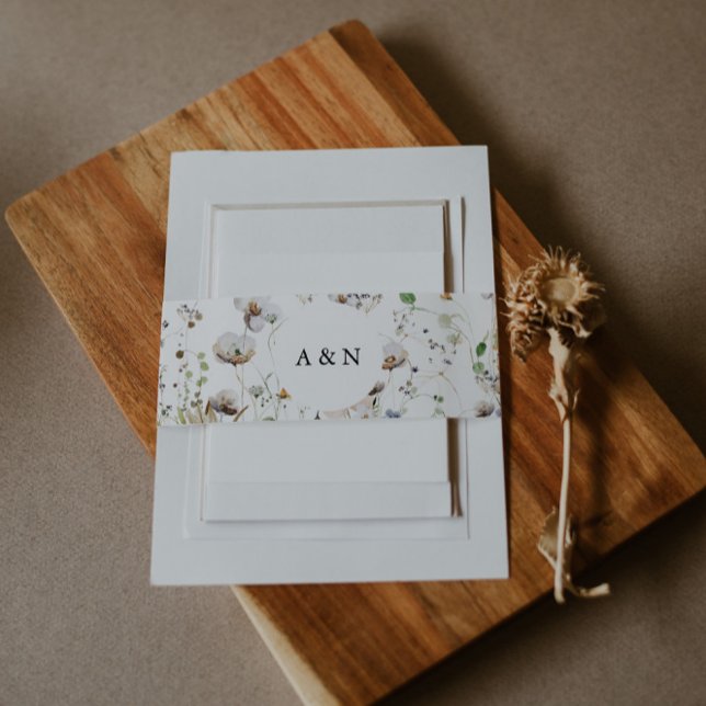 Wildflower Wedding Invitation Belly Band (Creator Uploaded)