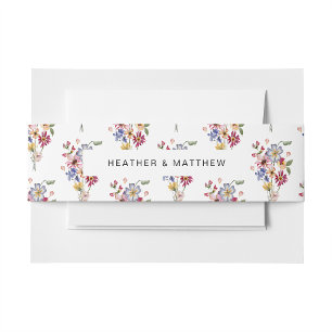 Wildflower Wedding Invitation Belly Band