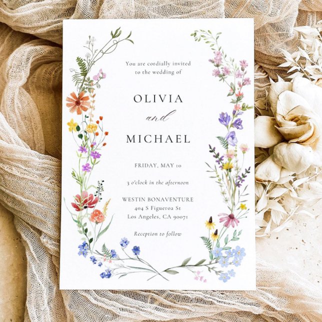 Wildflower Wedding Invitation Boho Floral Template (Creator Uploaded)