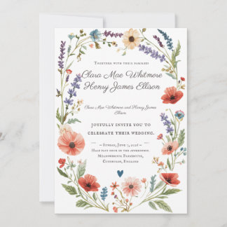 Wildflower Wedding Invitation | Elegant Botanical 