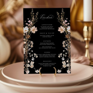 Wildflower Wedding Lunch Menu Boho Bridal Shower  Postcard