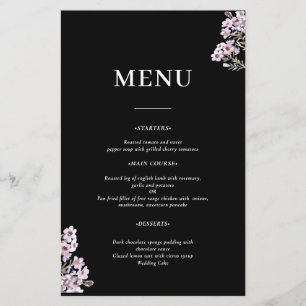 Wildflower Wedding Menu