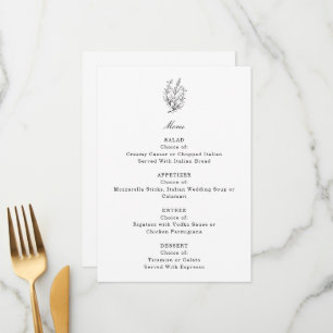 Wildflower Wedding Menu