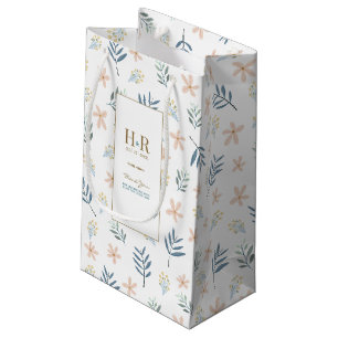 Wildflower Wedding Monogram Thank You Gift Bag
