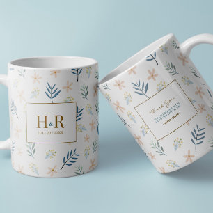 Wildflower Wedding Monogram Thank You Mug