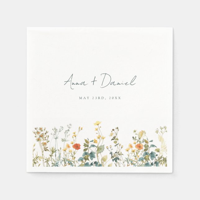 Wildflower Wedding Napkin (Front)
