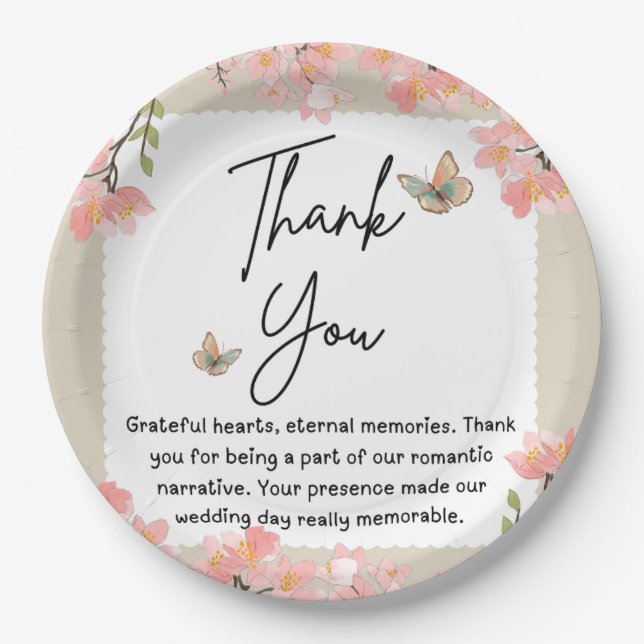 Wildflower wedding paper plate (Front)