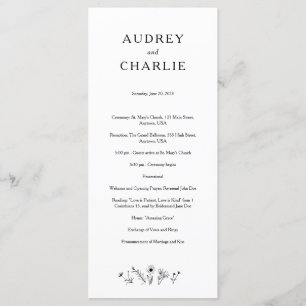 Wildflower Wedding Program